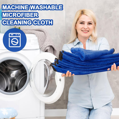 Tallew 50 Pcs Microfiber Towels 16 Inch x 16 Inch Microfiber Cloth Car Drying Towels for Cars Washing Polishing Office Windows Cleaning Household Supplies (Blue)