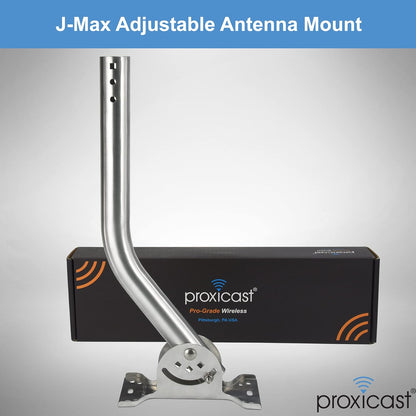 Proxicast Pro-Grade J-Max 100% Solid Rustproof Aluminum Antenna Mount - Universal Outdoor Adjustable Pivot/Lock Bracket & J-Pipe Mast (1.5" x 36" Pole) for Wall, Eave or Roof Mounting (ANT-800-JP2-XL)