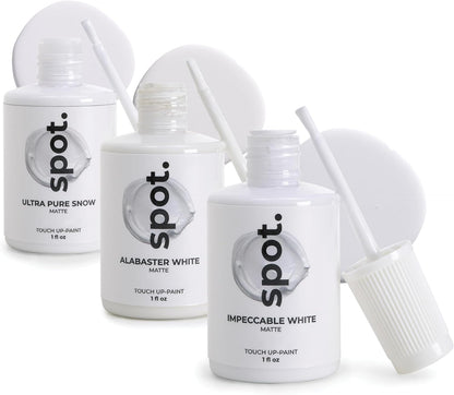 spot. Touch-Up Paint | Matte Finish for Cabinets, Walls, Doors & Furniture | Multi-Tone White Repair Kit | Quick-Dry, Self-Priming, Low-Odor, Eco-Friendly | No-Sanding or Primer Needed | 3 Pack