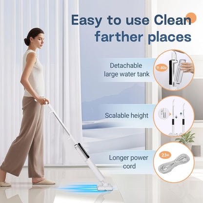 Steam Mop, Detachable Handheld Steam Cleaner for Home,1200W Heat to 260 °F in 20S, 2 Steam Modes & LED Display, 23FT Cord, Steam Mops for Floor Cleaning, Hardwood,Bathroom, Tile, Carpets