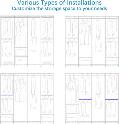 VIPEK V40 Medium Garment Rack Heavy Duty Clothes Rack for Hanging Clothes, Multi-Functional Bedroom Clothing Racks Freestanding Closet Portable Closet Wardrobe, Max Load 900lbs, Black