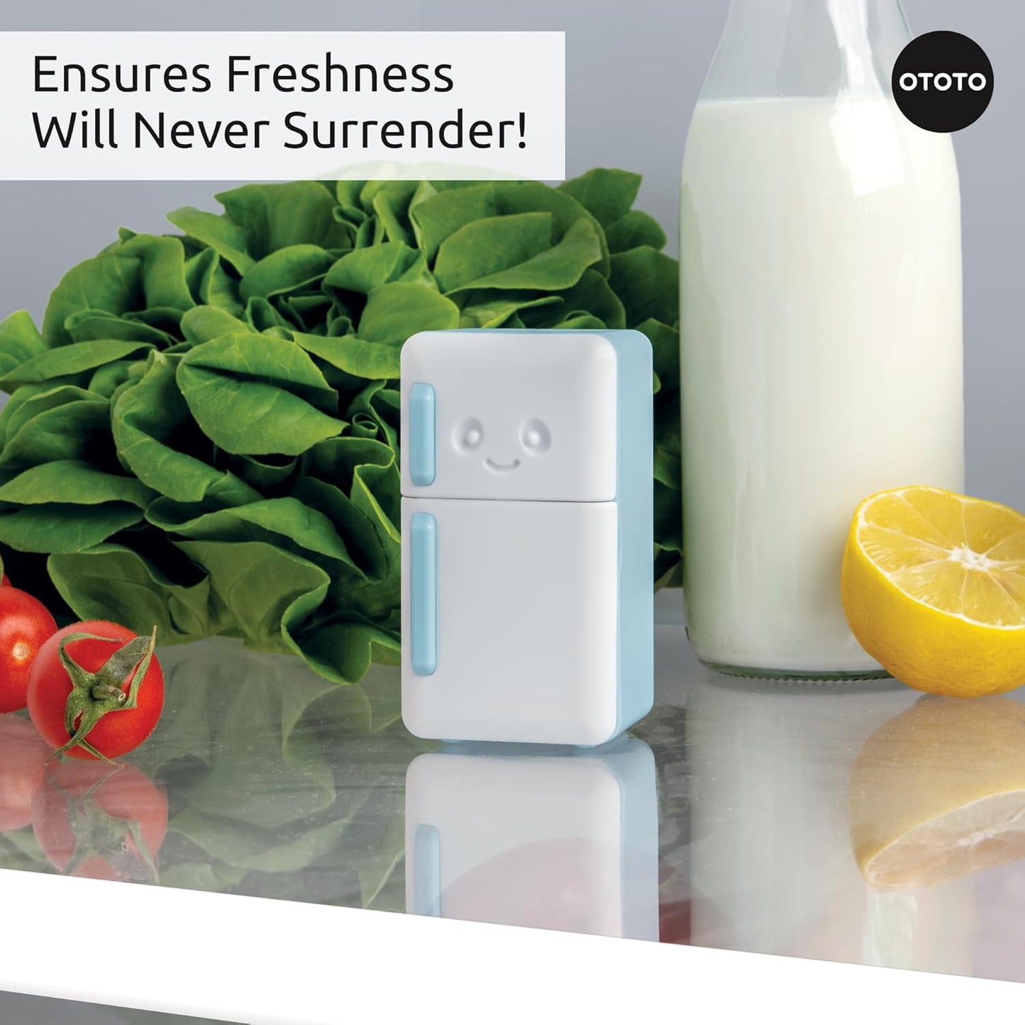 OTOTO Fridge Deodorizer - Refrigerator Deodorizer, Baking Soda Odor Absorber, Cute Kitchen Accessories, Baking Soda Container, Kitchen Gadgets (Fridge)