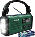 Emergency Weather Radio, 20000mAh NOAA/AM/FM Solar Hand Crank Radio with USB Phone Charge, Battery Powered, SOS Alarm, LED Reading Lamp & Flashlight for Emergencies Survival