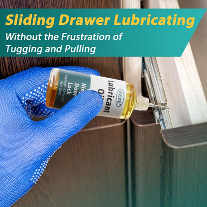 Keze Door Hinge Lubricant Door Squeaky Fix Lubricating Oil for Noise Synthetic Knife Oil Lube for Lock Hinge Hair Trimmers Knife Pivot Machine Tools Watch Keyhole with Needle Oiler 1 oz, 1 Pcs