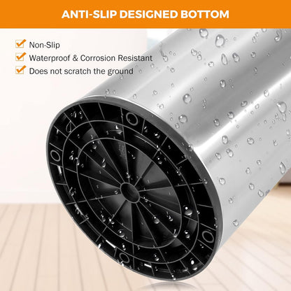 BEAMNOVA 16.5 Gallon Trash Can Black Open Top Large Outdoor Indoor Commercial Stainless Steel Industrial Waste Basket Container, Metallic Garbage Enclosure with Lid