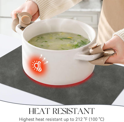 MOSAYT Vinyl Placemats Set of 6-12 X 17 Inch - Faux Leather 100% Waterproof Oil-Proof Wipeable PU Place Mats, Heat Resistant Reversible Table Mats for Kitchen, Dining, Outdoor (Dark Grey)