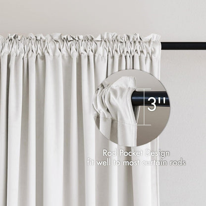 MIULEE White Velvet Curtains Thermal Insulated Blackout Curtain Drapes for Bedroom Living Room Darkening 84 Inches Long Curtains Panels Rod Pocket Set of 2