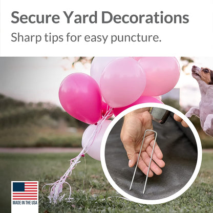 Pinnacle Mercantile 100 Pack Galvanized Garden Stakes Landscape Staples Extra Heavy Duty Sod Ground Anchors Anti Rust 6 inch Metal Pins 9 Gauge USA Made …