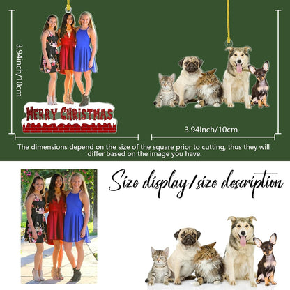 Personalized Christmas Ornament 2025, Photo Acrylic Customized Family Baby's Frist Christmas Ornament with Picture for Xmas Tree Decor Custom Gifts -Style3