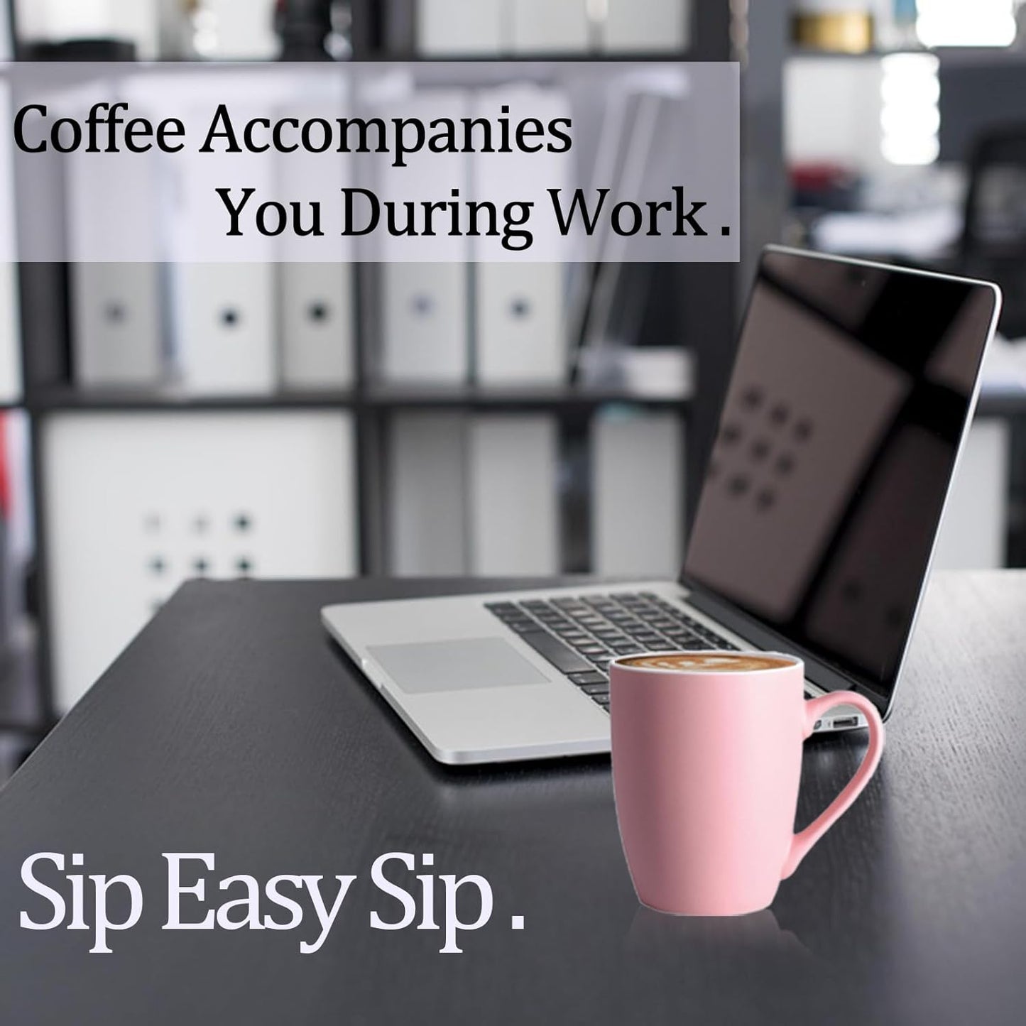 Coffee Mugs Set of 6, 12oz Ceramic Coffee Mugs with Handle, Matte Porcelain Pink Coffee Mug for Latte, Tea, Cocoa, Cappuccino, Cups for Women Men for Home Restaurant Mug (Pink)