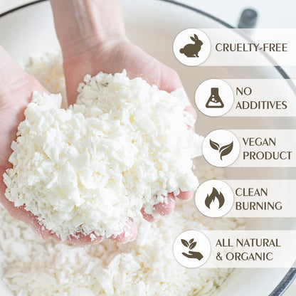 Soy Wax Flakes, Waxcanpy Natural Candle Wax, Organic Soy Wax for Candle Making from Farm, No Additives, Harmless and Pure (0.5lb)