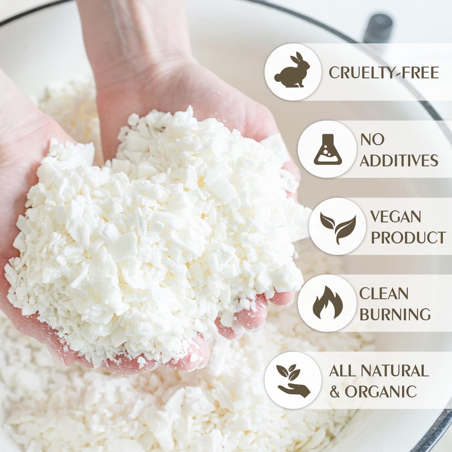 Soy Wax Flakes, Waxcanpy Natural Candle Wax, Organic Soy Wax for Candle Making from Farm, No Additives, Harmless and Pure (2lb)