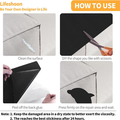 Fabric Repair Patches, 17X79 Inch Canvas Self-Adhesive Fabric Patches Tape Durable, DIY Large Canvas Repair for Sofa, Couches, Furniture, Chair, Clothing （17X79 Inch, Dark Blue）