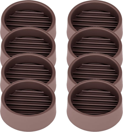 Non Slip Furniture Pads, 1.5” Round Rubber Caster Cups, 8 Pcs Furniture Coasters, Anti-Slip Gripper, Anti Slide Furnitures Feet Floor Protectors for Bed Couch Stoppers - Brown