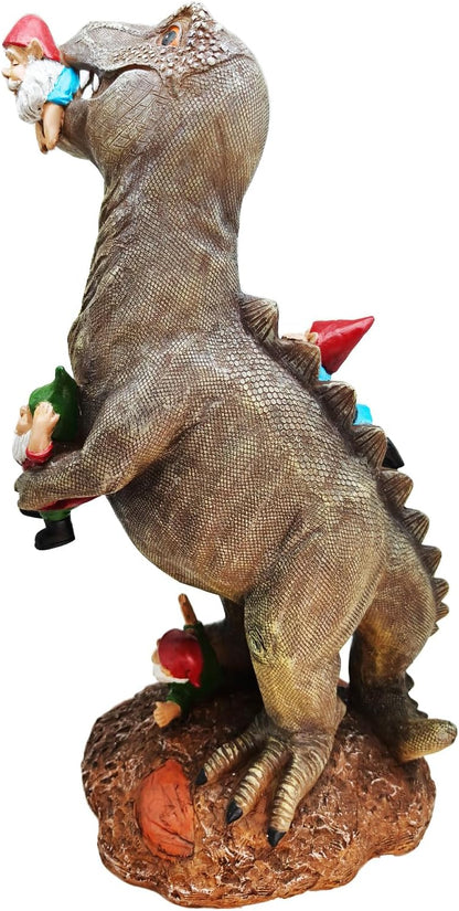 Cute 18" Porch Dinosaur Statue Tall Large Strong, T Rex Decent Gift Garden Party Décor Resin Funny Garden Gnome for Outdoor Indoor Decor, Lawn Ornaments, Patio Porch Yard Art Sculptures