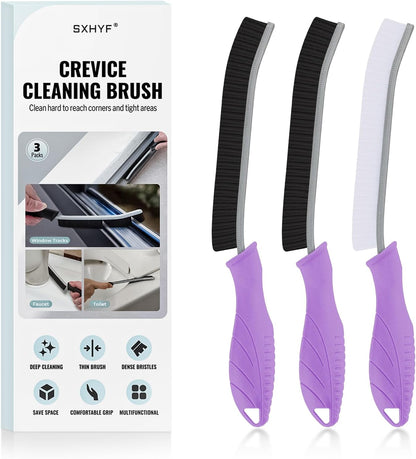 SXhyf Crevice Cleaning Brush - Grout Scrub Brush, House Cleaning Supplies, Gap Cleaning Tools, Home Essentials, Gifts for Women Men, Hard Bristle Crevice Cleaner Brush for Household Use, Bathroom