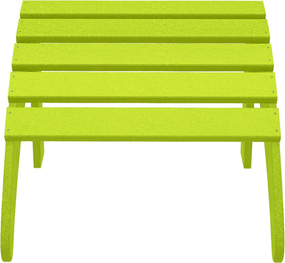 WestinTrends Outdoor Ottoman, Patio Adirondack Ottoman Foot Rest, All Weather Poly Lumber Folding Foot Stool for Adirondack Chair, Widely Used for Outside Porch Pool Lawn Backyard, Lime