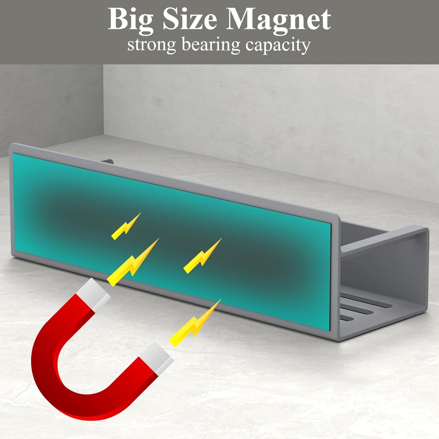 6 Pack Magnetic Spice Rack Organizer for Refrigerator and Oven, Dark Grey Fridge Organizers and Storage for Kitchen