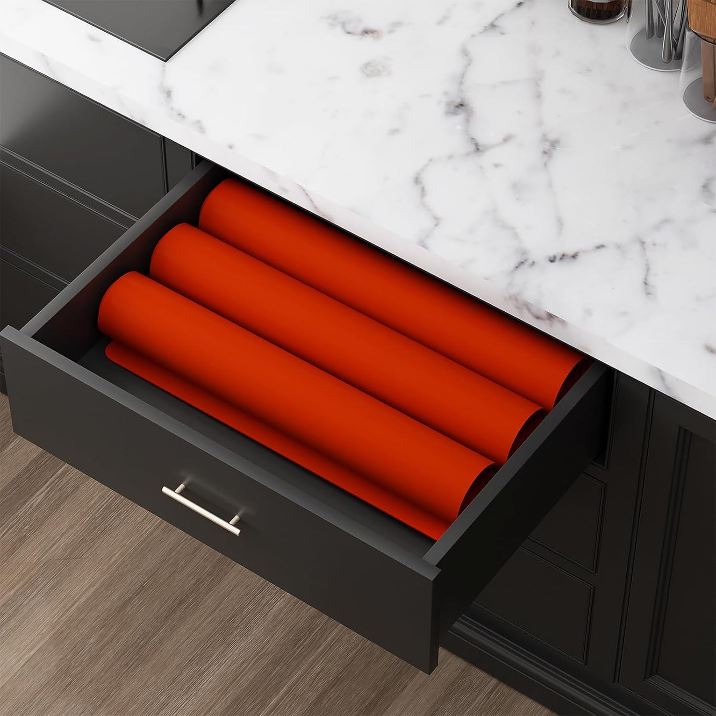 Quality Silicone Table Mat 47x24 Inch - High Heat Resistant (Lab Tested 482°F), Non-Slip Oil-Resistant Surface for Baking & DIY | Waterproof & Easy Clean (Orange)