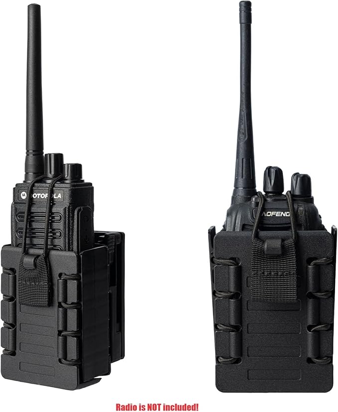 TACNEX Compact Radio Holster Polymer Walkie-Talkie Case w/Duty Belt/MOLLE Vest Clip Two Ways Radio Pouch Interphone Carrier Sheath for Police Law Enforcement Security Firefighter Rescue EMS EMT