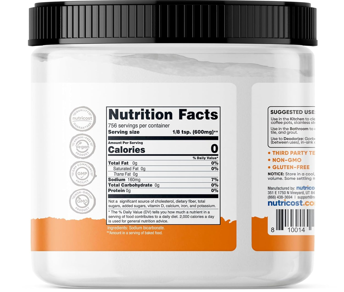 Nutricost Pantry Baking Soda (1 LB) - For Baking, Cleaning, Deodorizing, and More