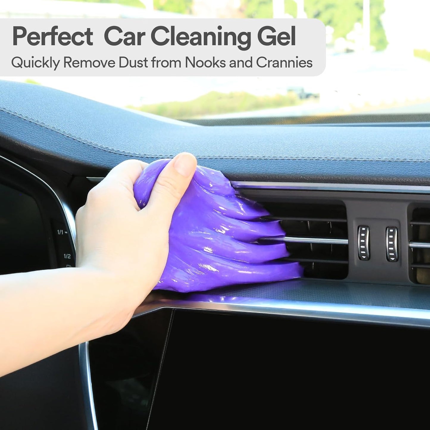 PULIDIKI Car Cleaning Gel for Car Detailing Putty Car Putty Auto Cleaning Kits Car Slime Cleaner Dust Cleaning Gel for Car Interior Cleaner Car Accessories Blue Purple (2Pack)