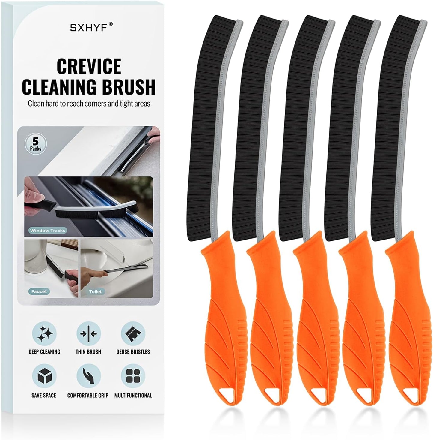 SXhyf Crevice Cleaning Brush - Grout Scrub Brush, House Cleaning Supplies, Gap Cleaning Tools, Home Essentials, Gifts for Women Men, Hard Bristle Crevice Cleaner Brush for Household Use, Bathroom
