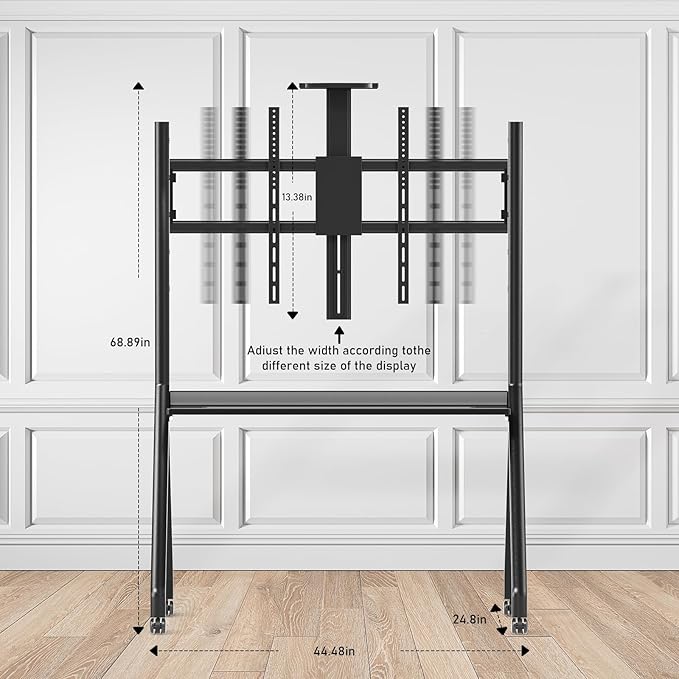 Smart Board Stand for 55"- 86'' Interactive Whiteboard, Mobile Stand for Smart Whiteboard, Lockable Wheels Black