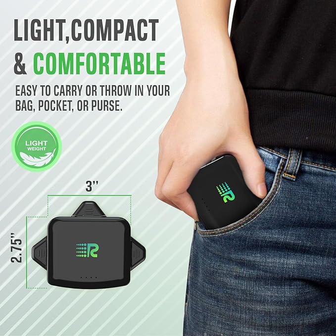 Rush Charge Universe 3 in 1 Portable Charger – 3300mah, 2.4A High-Speed Fast Charging Compatible with iPhone and Android Lightning, Type C, Micro-USB Charges 3 Devices at a Time Pre-Charged RC33 Black