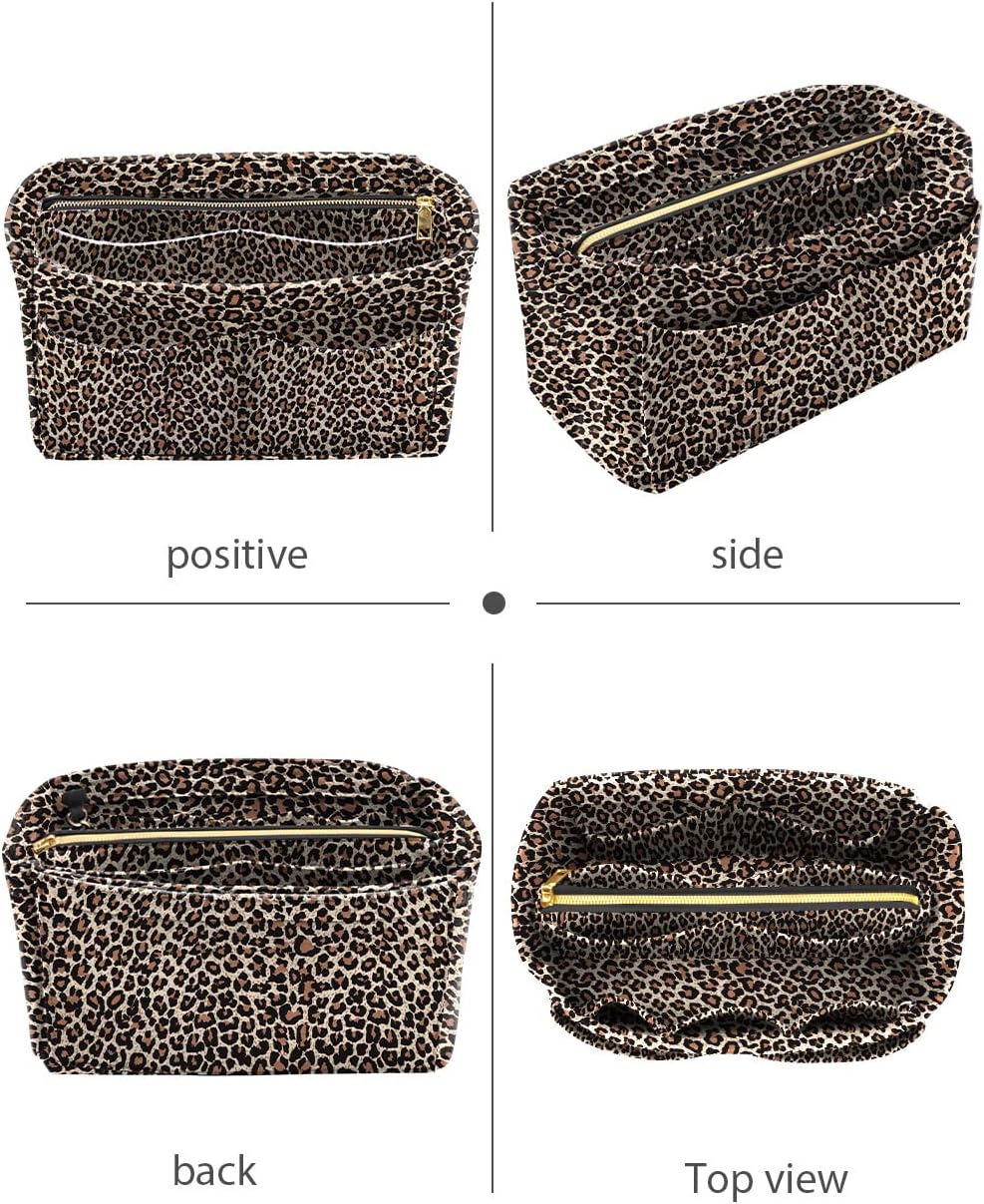 LEXSION Felt Purse Bag Organizer Insert with zipper Bag Tote Shaper Fit Speedy Neverful PM MM