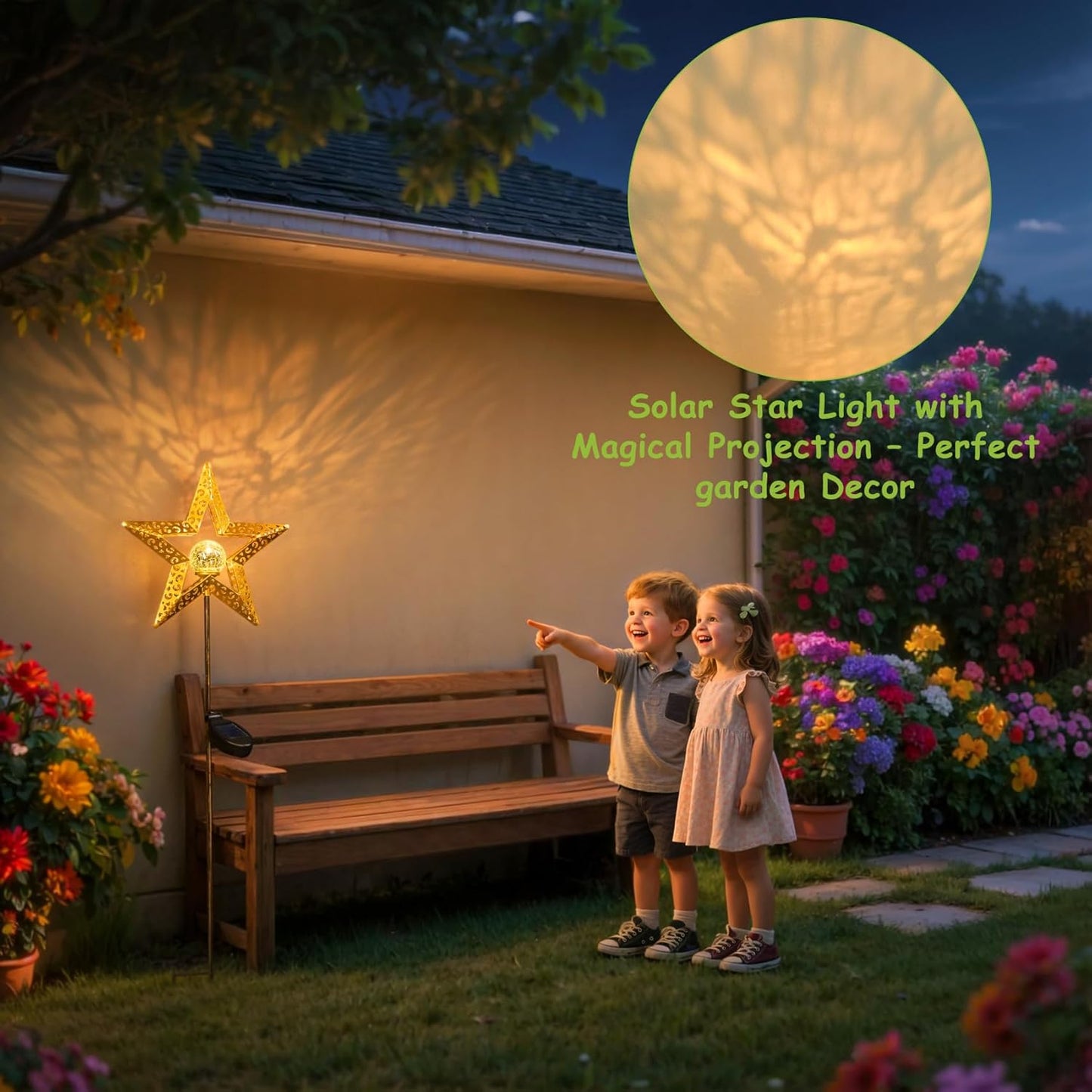 Star Solar Lights Garden Outdoor Decor Waterproof Metal Solar Stakes Lights for Patio Yard Walkway Lawn Patio Garden Gifts