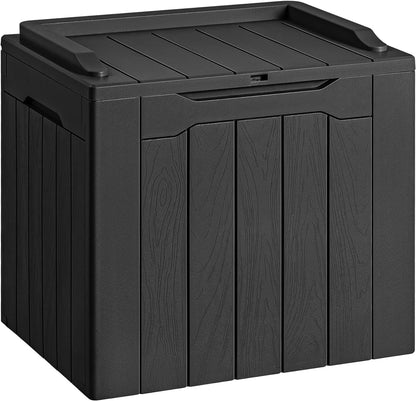 Devoko 30 Gallon Resin Deck Box Outdoor Indoor Waterproof Storage Box for Patio Furniture Pool Accessories Storage for Cushion Garden Tools (30 Gallon, Black)