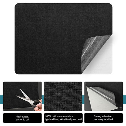 J.CARP 2Pcs Linen Repair Patches, Large Self-Adhesive Fabric Patch for Sofas, Couch, Furniture, Car Seats (8 * 11 inches-2PCS Floral Black)