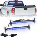 XRIDONSEN 2 in 1 Blue Emergency Lights Traffic Advisor Light Bar 144 LED Warning Safety Strobe Interior Front Windshield Dash Rear Window Light for Police Firefighter Vehicles Trucks Car, 2x17.7 inch
