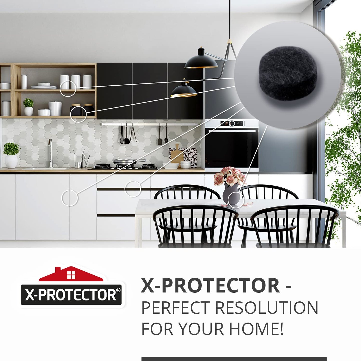 Cabinet Door Bumpers X-Protector 100 PCS – Small Felt Pads 3/8” – Ideal Black Felt Bumpers – Self-Adhesive Thick Felt Dots – Bumper Pads to Protect Glass & Other Surfaces!