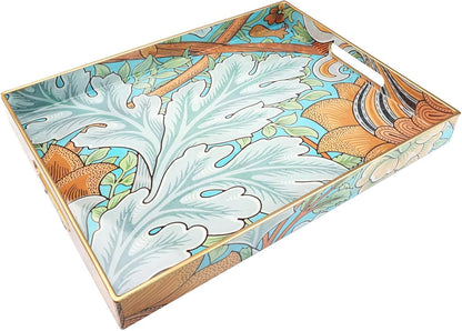 Spsyrine Serving Tray with Handles, Plastic Decorative Tray for Coffee Table, Living Room, Home Decor, Sunflower