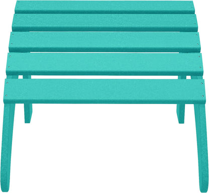 WestinTrends Outdoor Ottoman, Patio Adirondack Ottoman Foot Rest, All Weather Poly Lumber Folding Foot Stool for Adirondack Chair, Widely Used for Outside Porch Pool Lawn Backyard, Turquoise