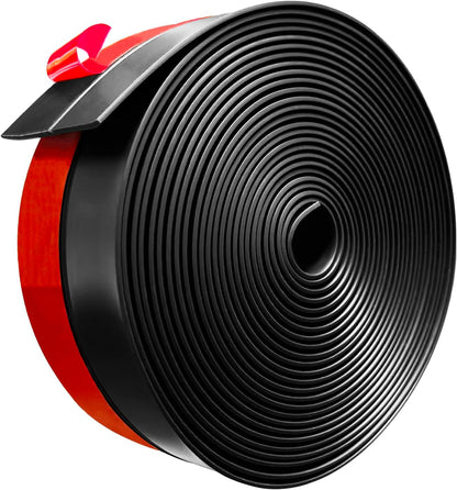 Silicone Weather Stripping, 2 inch (W) x 20 Ft (L) Door Draft Stopper Window Seal Strip for Gaps of Door & Windows, Garage Door Under Bottom, Sealing Tape Shower Doors Sweep, Black