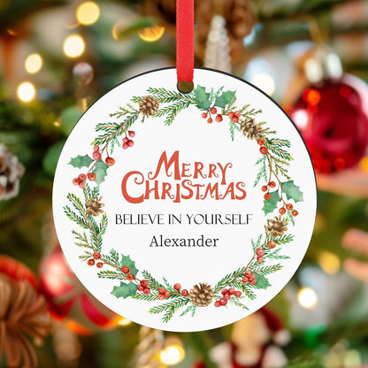 Personalized Christmas Ornaments 2025 Wood Custom Photo Picture Text Christmas Ornament Personalized Ornament Christmas Xmas Tree Decorations for Kids Couples Family Friends