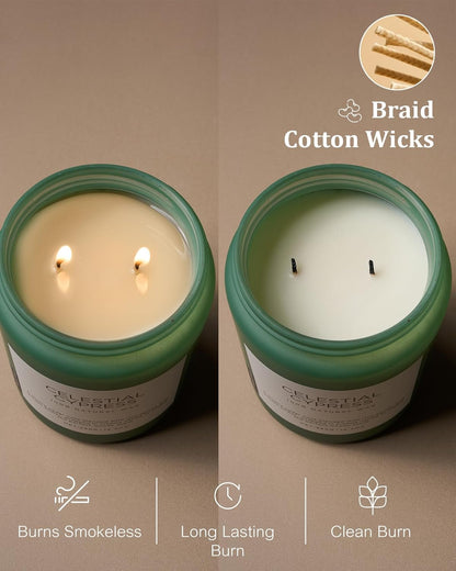 M&SENSE Celestial Cypress - Cedar & Spice Soy Jar Candles, Cedarwood Cardamom Large Winter Scented Candles 19.4oz 110 Hour Long Lasting Burn, Non Toxic Natural Warm Woody Scent Gifts for Men Women