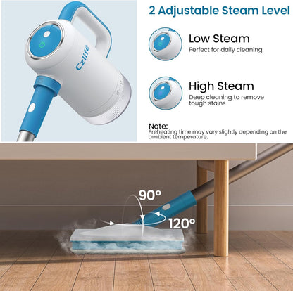 13-in-1 Steam Mop, Handheld Steam Cleaner for Home and Floor Cleaning, Floor Steamers for Hardwood and Tile with Attachments, Electric Mop for Grout Laminate Couch Clothes Carpet, Corded