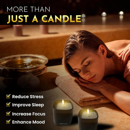 Candle Gift Set – 3 Scented Soy Candles, Clean Burn 50+ Hrs – Flower-Inspired Scents: Amber, Red Tea Wood, Champagne – Bulk Set for Women Giftset, 9.8oz Each, Gift Idea for Women, Home Decor, Birthday