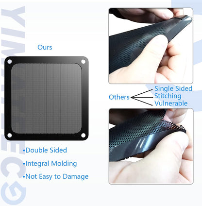 Dust Filter PC 140mm -5Pack Magnetic Fan Dust Mesh Filter for Computer Cooler Fan/PSU/Routers, PVC 50 Mesh PC Case Screen Dustproof Vent Filter Cover Fan Grills (PVC, 140 * 140mm, 5pcs, Black)
