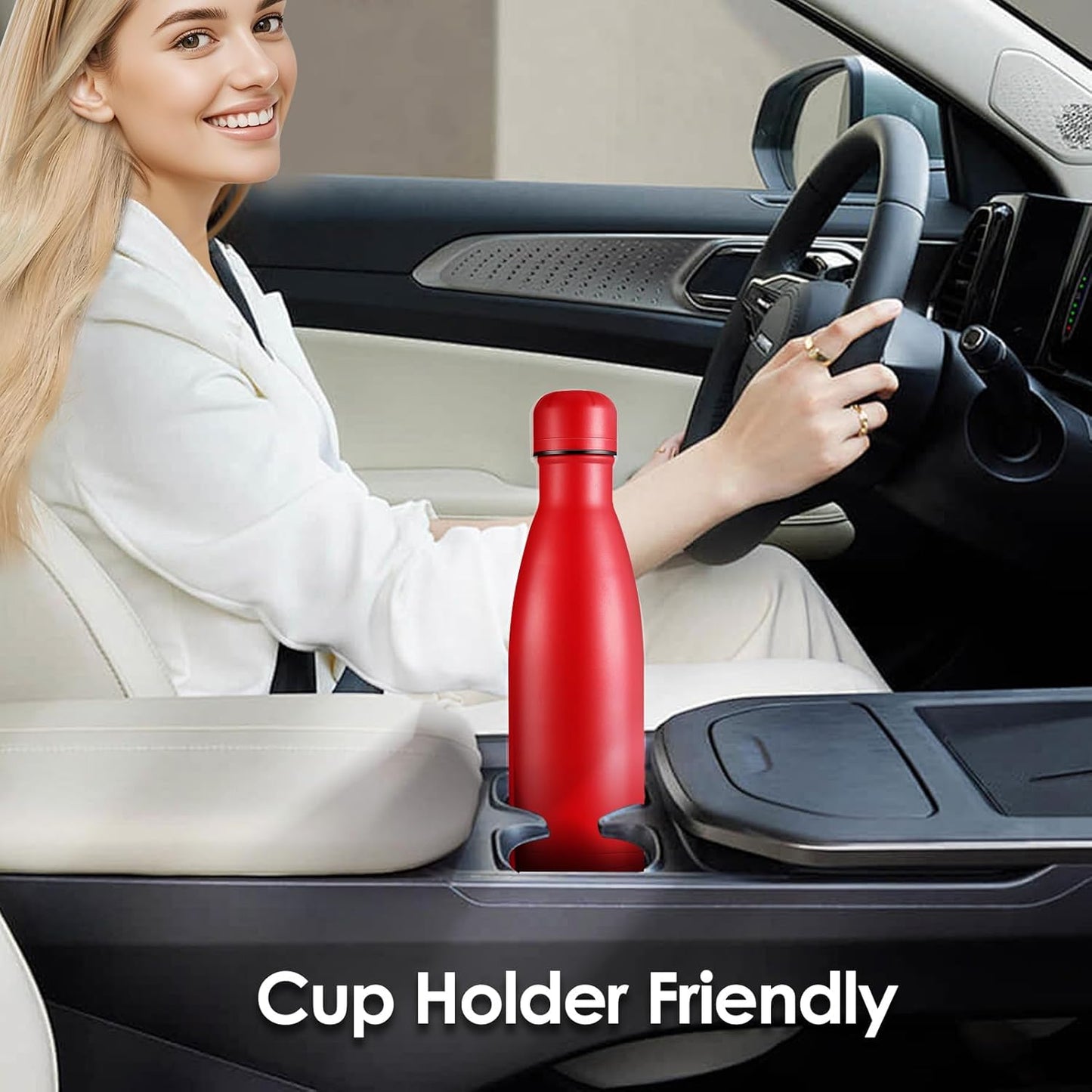 17oz Cola-Bottle Shaped Stainless Steel Leak-proof Water Bottle,Double Wall Vacuum Insulated Metal,Travel Mug For Sports Indoors & Outdoors,BPA-Free School Kids Flasks,Red(8 Pack)