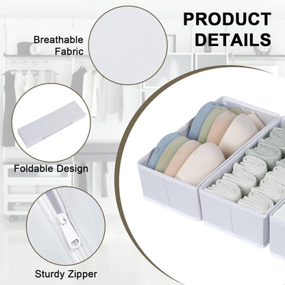 DIMJ Drawer Organizer Clothes 18 Pack - Foldable Baby Organizers and Storage & Dresser Organizer for Bedroom, Closet - Nursery Organization Dresser Dividers for underwear, Sock,Bra, Belt, Tie, White