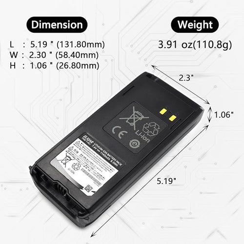 (2-Pack) 7.4V 1140mAh FNB-110Li Li-ion Battery Replacement for Standard Horizon HX290 HX 290 Two Way Radio