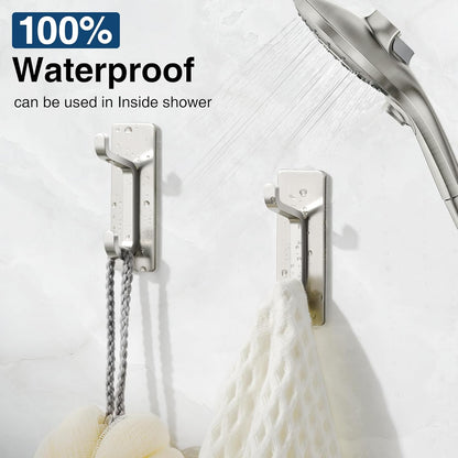 pickpiff Wall Hooks for Coat and Towel: 13LB Adhesive Door Hanger Stick on, Brushed Nickel 6 Pack