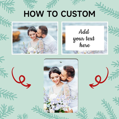 Personalized Christmas Ornaments 2025 Wood Custom Picture Text Hanging Ornament Customized Christmas Tree Decorations Keepsake Gift for Family Couples Xmas Tree Home Decor