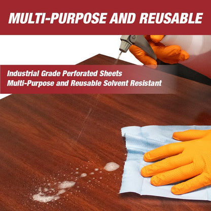 Lauco Prep Wipe Lint-Free Towels – Heavy Duty Cloths for Household & Industrial Use, Disposable Rags, Nonwoven Wipes, 300-Pack, 9" x 17" (Blue)