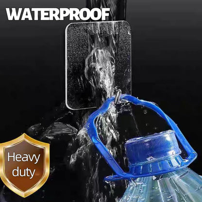 Adhesive Wall Hooks for Hanging Heavy Duty 50 lbs Large Hooks for Walls No Damage, Towel Sticky Clear Hook, Waterproof, Home, Bathroom, Kitchen, Office, and Outdoor 10 Pack